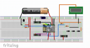 ESP826612E med LiFePO4 batteri och solcell