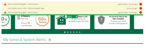VeraSecure och batterivarning