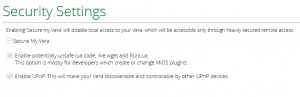 Under Users & Account Info / Security finns inställning för UPNP