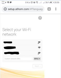 Välj ett wifi som du vill att din Homey ska koppla upp på.
