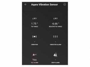 Aqaras vibrationssensor erbjuder även lutning, fall.