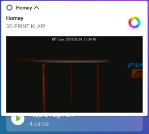 Homey push notis från RPI