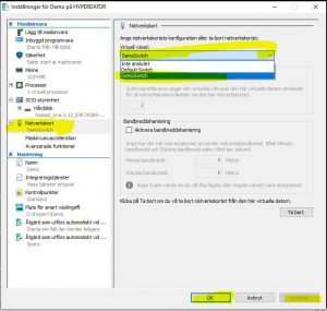 HyperV välj rätt nätverk