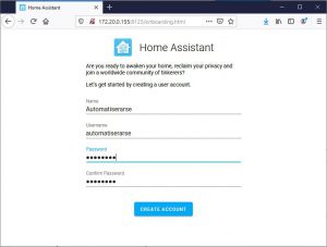 Skapa en användare till Home Assistant