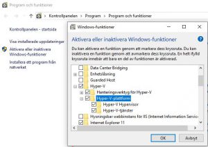 lägg till rollen Hyper-V
