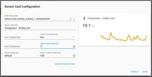 Lovelace Sensor card med Hue motionsensor