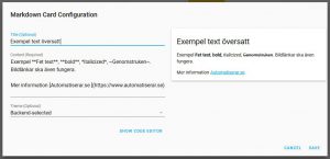 Lovelace UI Markdown Card