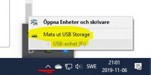 Det är viktigt att mata ut minneskortet