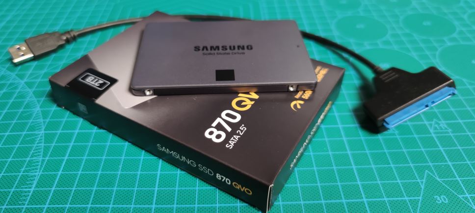 Diskbyte till Home Assistant, vi valde en 2TB Samsung disk 