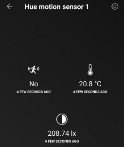 Philips Hue motion sensor i Homey