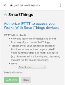 Samsung SmartThings med IFTTT