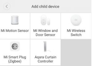 Enhetstyper som stöds i Xiaomi Mi Gateway