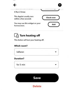 IFTTT med TADO termostat